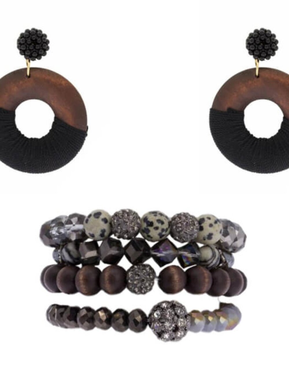 Hiro Sparkling Crystal Earrings & Matching Bracelet Jewelry Set